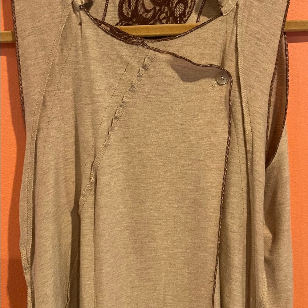 Anthropologie Tiny Brand Sleeveless Lace Cream Tank Size Small - Picture 5 of 8
